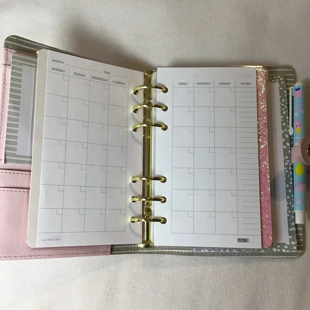 kikki.K Pink Planner with Gold Button - Personal Size